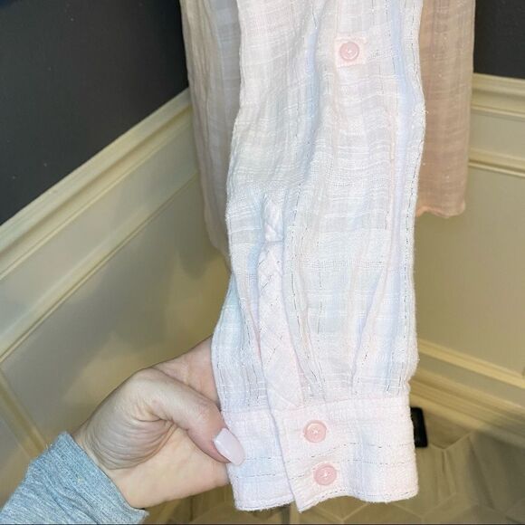 Rebecca Taylor Pink Pintuck Roll Tab Blouse - Picture 6 of 9